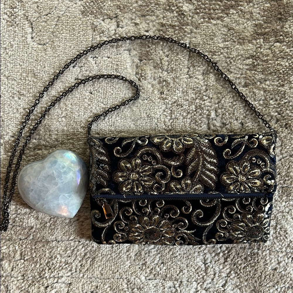 NWOT Crushed Velvet Sequin Purse